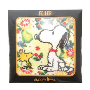 × スヌーピー Snoopy PEANUTS ミックスフルーツ ハンカチ ハンドタオル シュニール織 黄