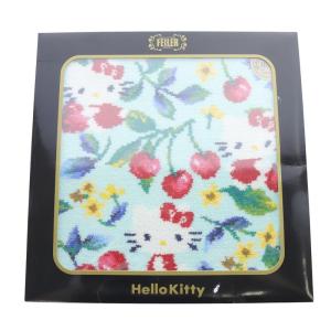 Hello Kitty スイングチェリー ハンカチ 総柄 水色 ライトブルー /SR27