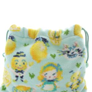 FEILER ラブラリーバイ カレルチャペック紅茶店 レモンドットアリス 巾着ポーチ 水色 ライトブルー /SR8