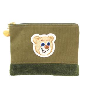 ラブラリー LOVERARY オールドテディ ワッペンポーチ 小物入れ 切替 カーキ /FT