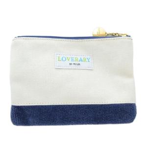 FEILER ラブラリー オールドテディ クマ ワッペンポーチ 生成り 紺 ネイビー /UO