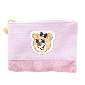 ラブラリー LOVERARY オールドテディガール ワッペンポーチ 小物入れ 切替 紫 パープル /FT