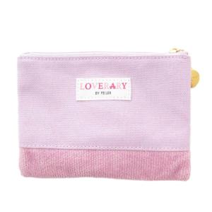 FEILER ラブラリー LOVERARY オールドテディガール ワッペンポーチ 小物入れ 切替 紫 パープル /FT