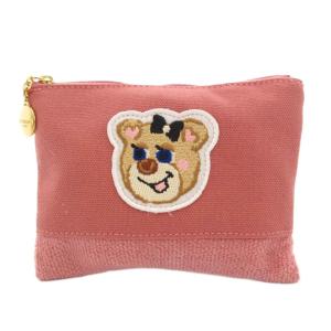ラブラリー LOVERARY オールドテディガール ワッペンポーチ 小物入れ 切替 ピンク /FT