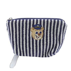 ラブラリーバイ オールドテディ駅員 ポーチ ストライプ 紺 ネイビー 白 ホワイト /SR20