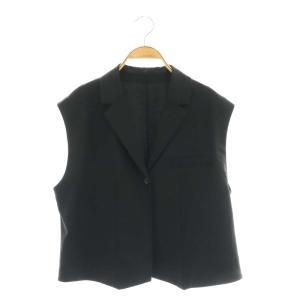 24AWラペルドショートジレ ベスト オープンカラー 黒 /CX OS