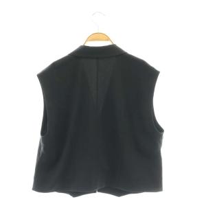 IENA 24AWラペルドショートジレ ベスト オープンカラー 黒 /CX OS