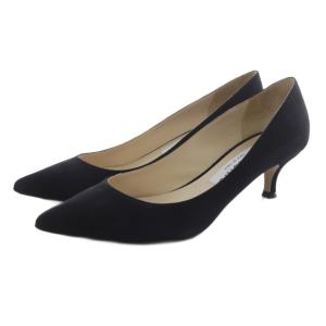 スエード ポインテッドトゥ パンプス ピンヒール 37.5 黒 ブラック /SR3