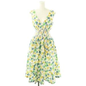 フラワープリントワンピース XS オフホワイト マルチカラー K7682 /DO OS