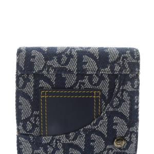 Christian Dior トロッター コンパクトウォレット 三つ折り財布 紺 ネイビー /SR29 OH