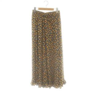 フラワー柄ロングスカート MO ブラック マルチカラー /DO OS