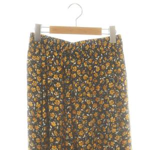 Shinzone フラワー柄ロングスカート MO ブラック マルチカラー /DO OS