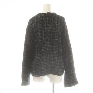 FLORENT ツイードロングスリーブトップスプルオーバ? カットソー 1 ネイビー ブラック ホワイト /ES OS