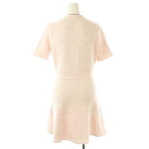 self-portrait MELANGE KNIT MINI DRESSING ドレス ワンピース ミニ 半袖 M ピンク /NR