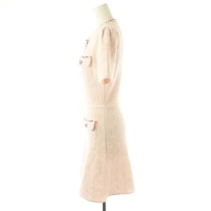 self-portrait MELANGE KNIT MINI DRESSING ドレス ワンピース ミニ 半袖 M ピンク /NR