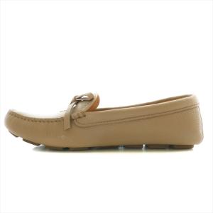 PRADA ドライビングシューズ ローファー レースアップ レザー 35.5 21.5cm ベージュ 1DD070