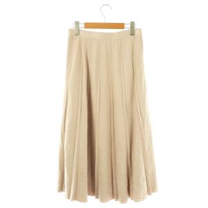 ANAYI 23AW スエードライクシェルプリーツスカート 38 ベージュ /DO OS SH