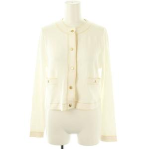 23SS ラダーラインカーディガン 38 オフホワイト イエローベージュ /DO OS SH