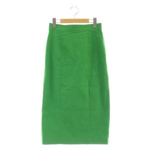 23SS ストレッチグログランタイトスカート ミモレ ロング 36 緑 グリーン /AT OS SH