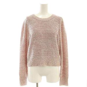 24SS ラメブークレクルーネックプルオーバーニット セーター 38 ピンク オフホワイト /DO OS