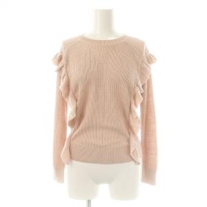リネンフリルニット セーター 長袖 XS ピンク /AT OS SH