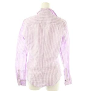 Frank&Eileen フランクアンドアイリーン BARRY リネン ストライプ シャツ スキッパー XXS 紫 白 /MI OS SH