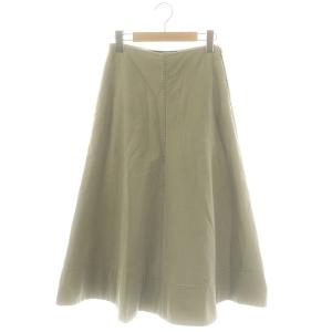 PANEL FLARE SK BACK SATIN スカート ロング フレア デニム コットン 00 カーキ