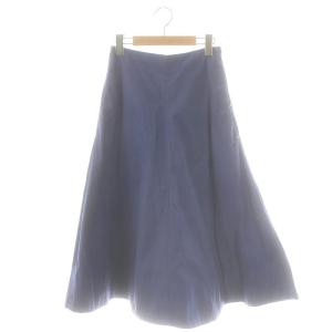 PANEL FLARE SK BACK SATIN スカート ロング フレア デニム コットン 00 青