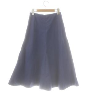 MADISONBLUE PANEL FLARE SK BACK SATIN スカート ロング フレア デニム コットン 00 青