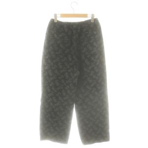 Shinzone リーフジャガード ワイドパンツ 総柄 F 黒 ブラック 緑 グリーン /AT OS