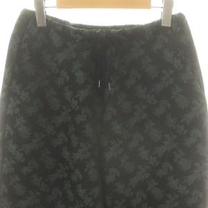 Shinzone リーフジャガード ワイドパンツ 総柄 F 黒 ブラック 緑 グリーン /AT OS