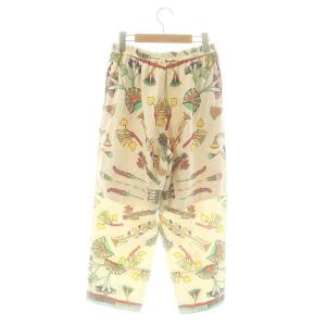 manipuri トライブ柄イージーパンツ ストレート リネン混 F アイボリー マルチカラー /NR OS