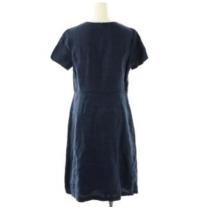 SCAPA インディゴリネンワンピース 半袖 ミモレ ロング リネン 40 紺 /NR OS