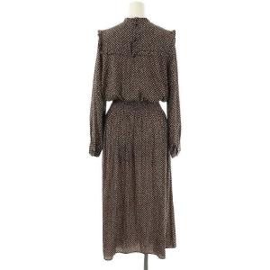 BALLSEY フレーズプリント スタンドネックワンピース ロング 34 ダークブラウン /DF OS