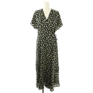 23SS プティフラワープリント カシュクールワンピース 34 紺 マルチカラー /CX OS