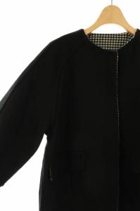 TOMORROWLAND collection 23AW スーパーダブルフェイス リバーシブルコート 千鳥格子 36 ブラック