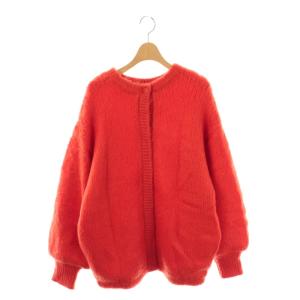 2WAY MOHAIR SHAGGY KNITニットカーディガン クルーネック F 赤 レッド /AT