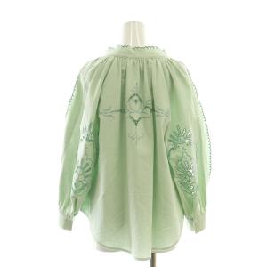 SEE BY CHLOE 刺繍 フリル ブラウス 七分袖 34 緑 グリーン /AT OS