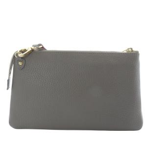 A.D.M.J. クラッチバッグ ショルダーバッグ ワンショルダー 斜め掛け 2way レザー グレー /YO24