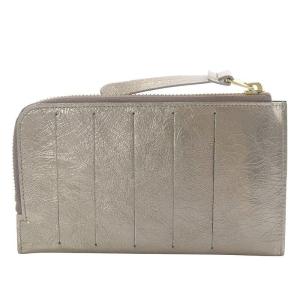 A.D.M.J. クラックメタルオーガナイザーパース カードケース L字ファスナー レザー ゴールド色 /YO27