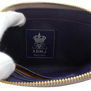 A.D.M.J. クラックメタルオーガナイザーパース カードケース L字ファスナー レザー ゴールド色 /YO27