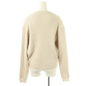BALLSEY 24AW ウールポリエステルストレッチリブ クルーネックプルオーバー ニット セーター S ライトベージュ