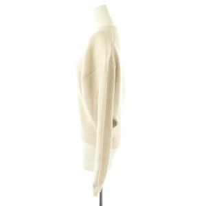 BALLSEY 24AW ウールポリエステルストレッチリブ クルーネックプルオーバー ニット セーター S ライトベージュ