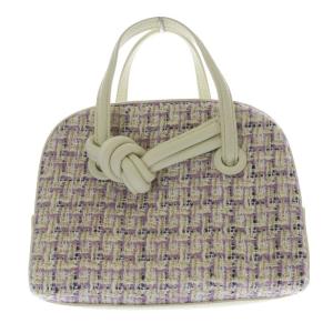 トゥモローランド別注 APERO MINI ツイード ハンドバッグ 切替 アイボリー 紫 パープル /SR17