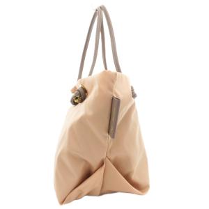 VIOLA d'ORO BIANCA ノットハンドルナイロントート ハンドバッグ M 肩掛け ロゴ ベージュ /GV