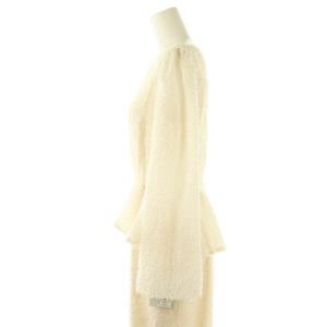 CELFORD 24AW フラッフィージャガードペプラムワンピース ロング 長袖 36 アイボリー /DF OS