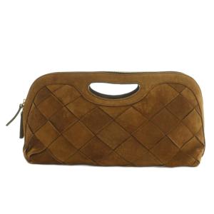 ハンドバッグ クラッチバッグ スウェード 茶 /MI OS