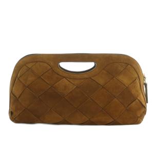 PELLICO ハンドバッグ クラッチバッグ スウェード 茶 /MI OS