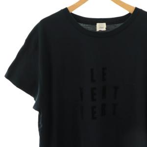 IENA LE VENT VERT フロッキープリントTシャツ カットソー 半袖 紺 ネイビー /AT OS