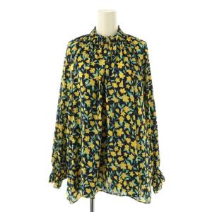 フラワープルオーバーブラウス ネイビー マルチカラー /DO OS